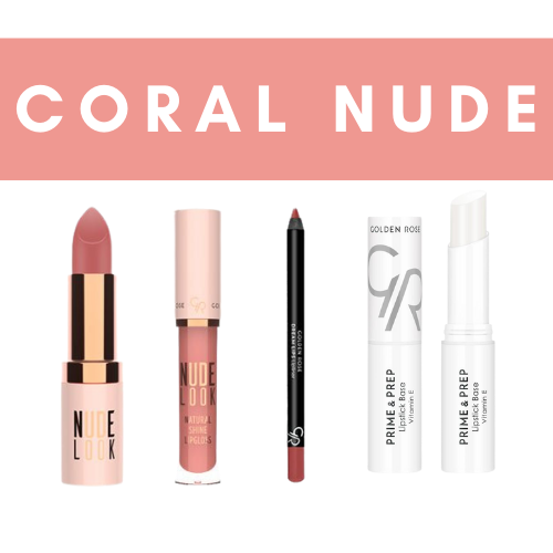 Coral Nude Glossy Lips Set