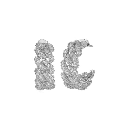 Geflochtene Ohrringe mit Zirkonia - ONYA