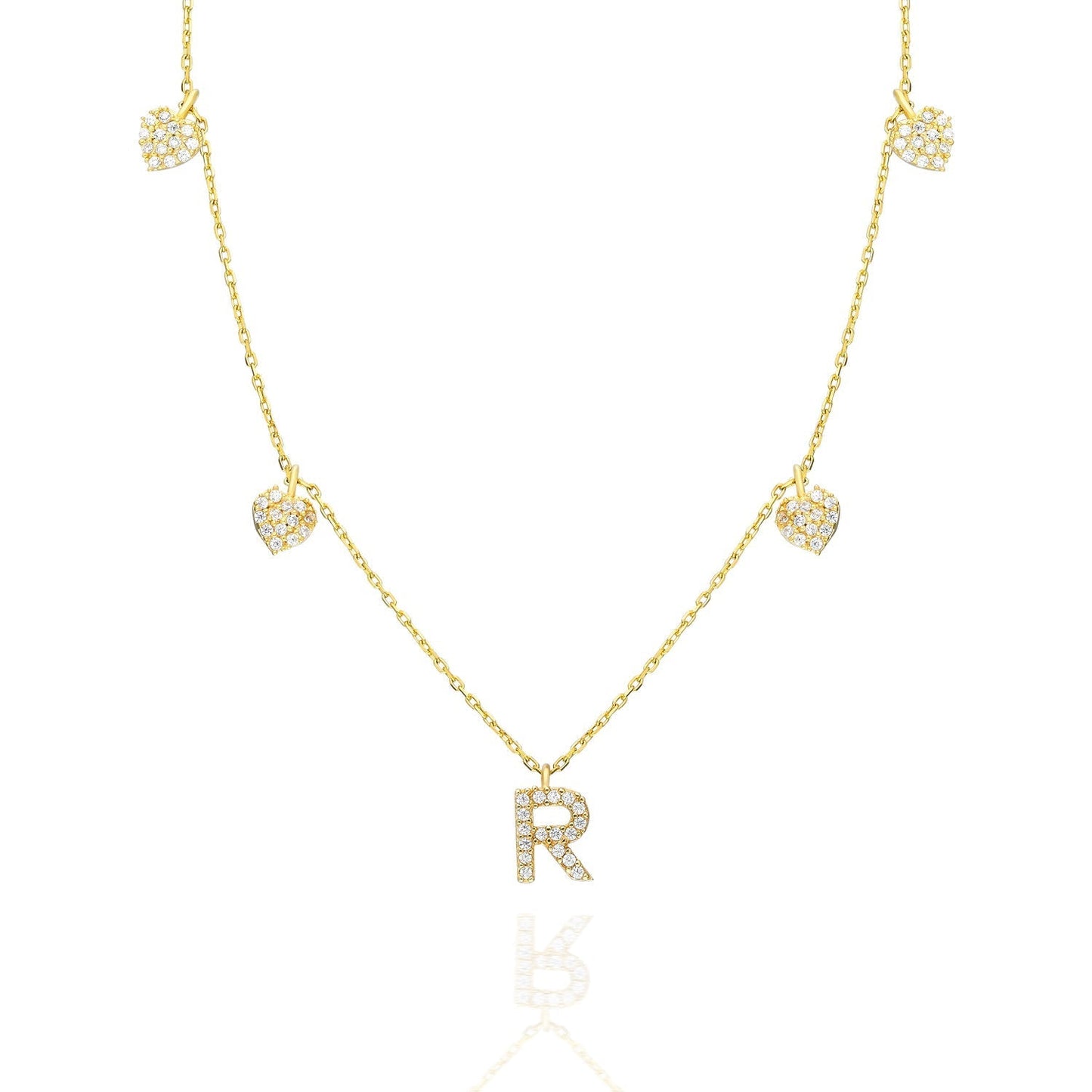 "Herzchen" Halskette mit Buchstabe - ONYA