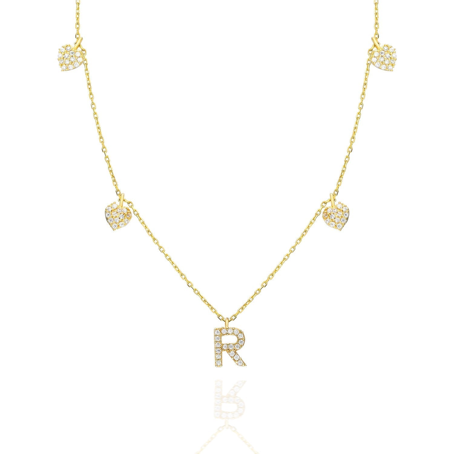 "Herzchen" Halskette mit Buchstabe - ONYA