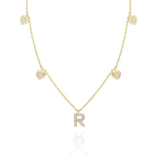 "Herzchen" Halskette mit Buchstabe - ONYA