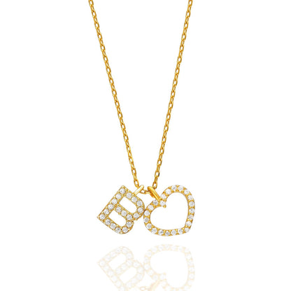 Herzenskette mit Buchstabe - ONYA