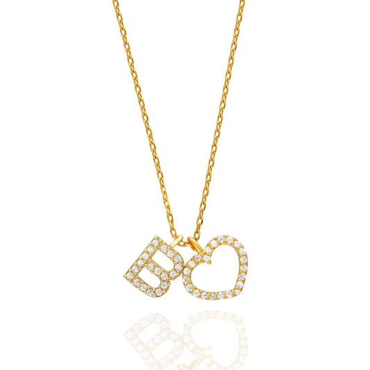 Herzenskette mit Buchstabe - ONYA
