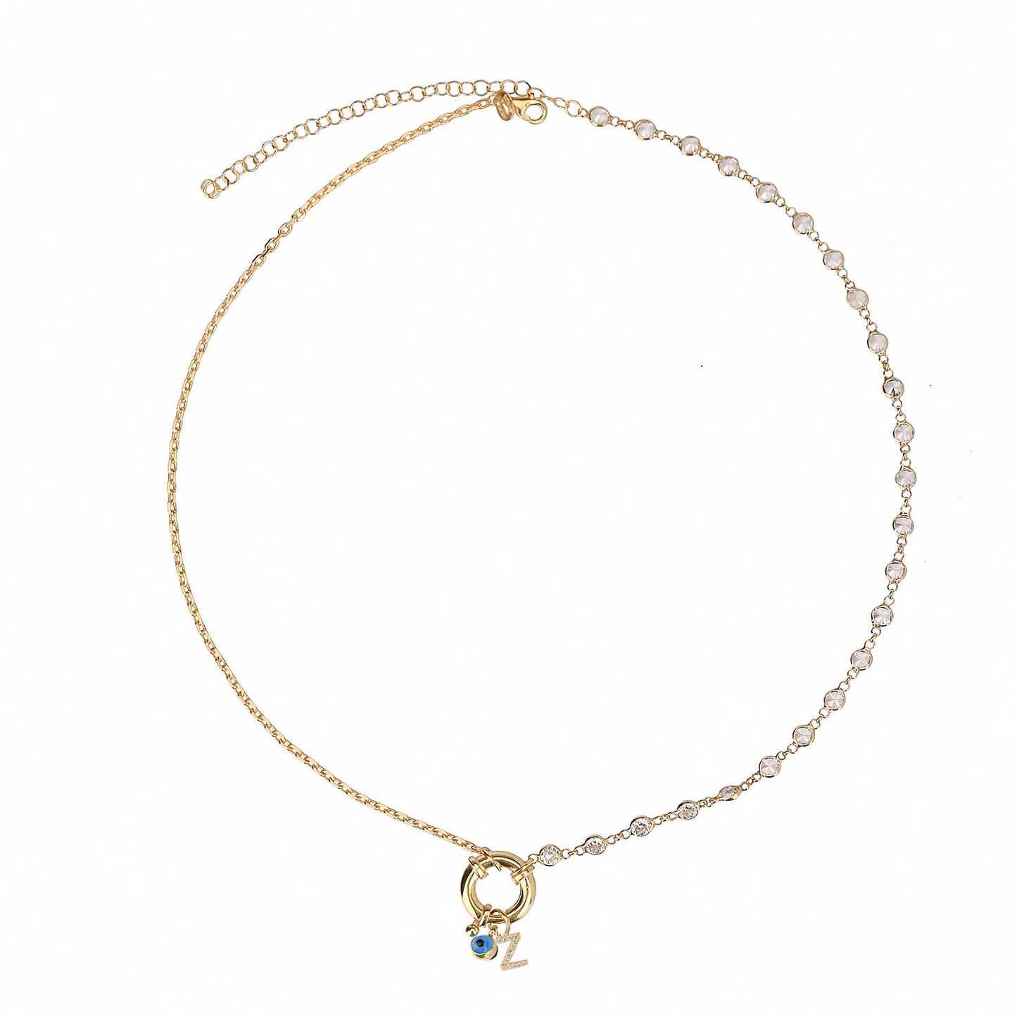 "Lock" Kette mit Buchstabe und Nazar - ONYA