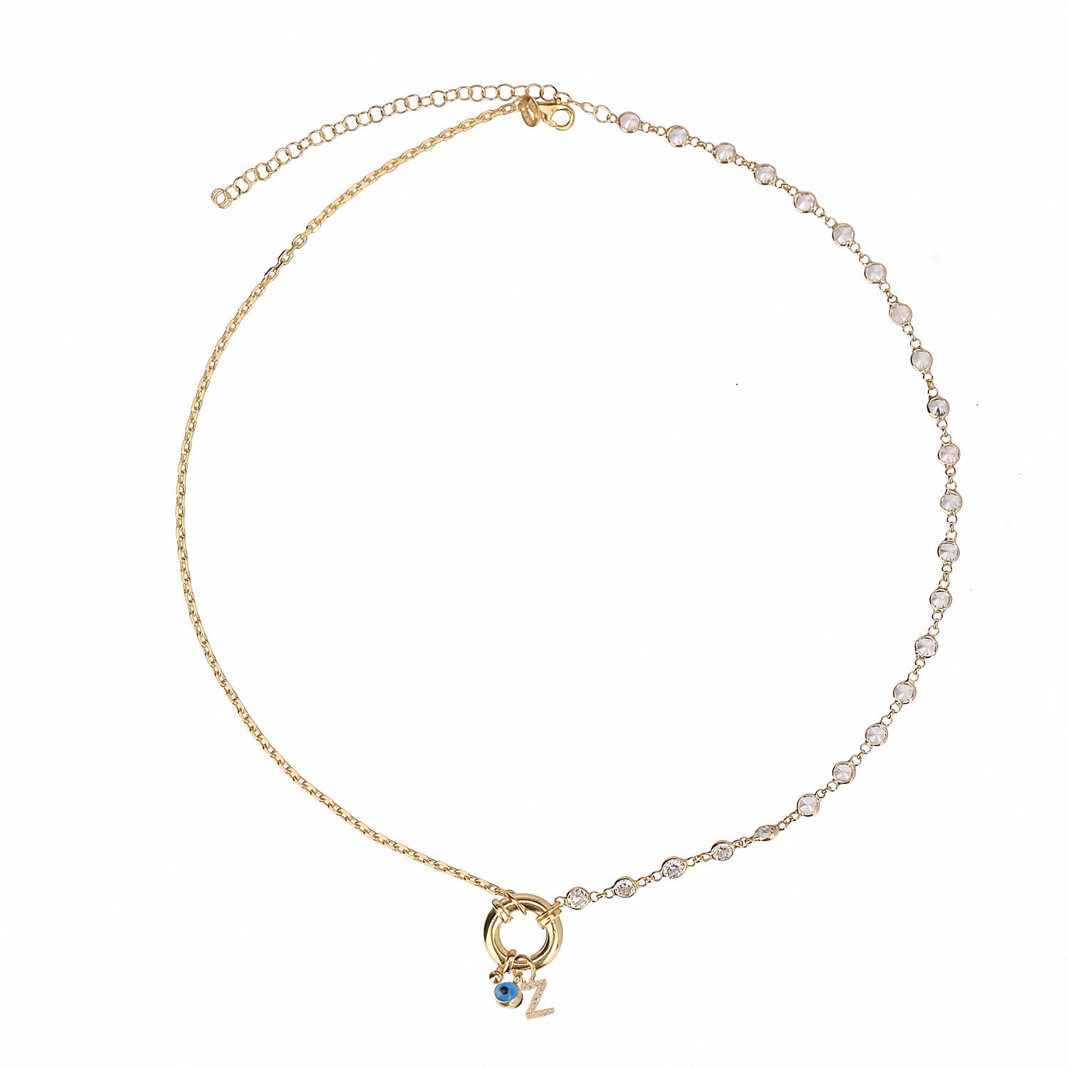 "Lock" Kette mit Buchstabe und Nazar - ONYA