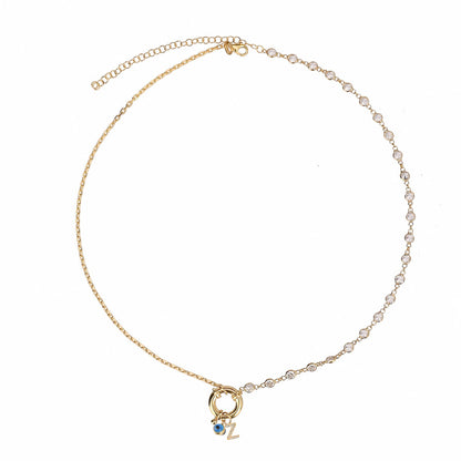 "Lock" Kette mit Buchstabe und Nazar - ONYA