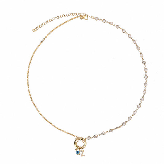 "Lock" Kette mit Buchstabe und Nazar - ONYA