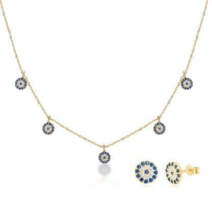 "Multi Nazar Halskette Ohrstecker Set - ONYA