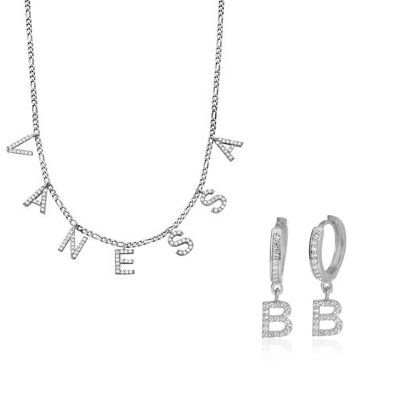 Namenskette und Ohrringe Set - ONYA