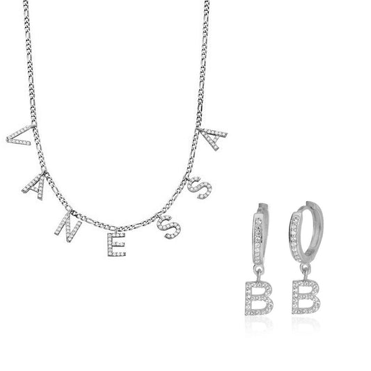 Namenskette und Ohrringe Set - ONYA