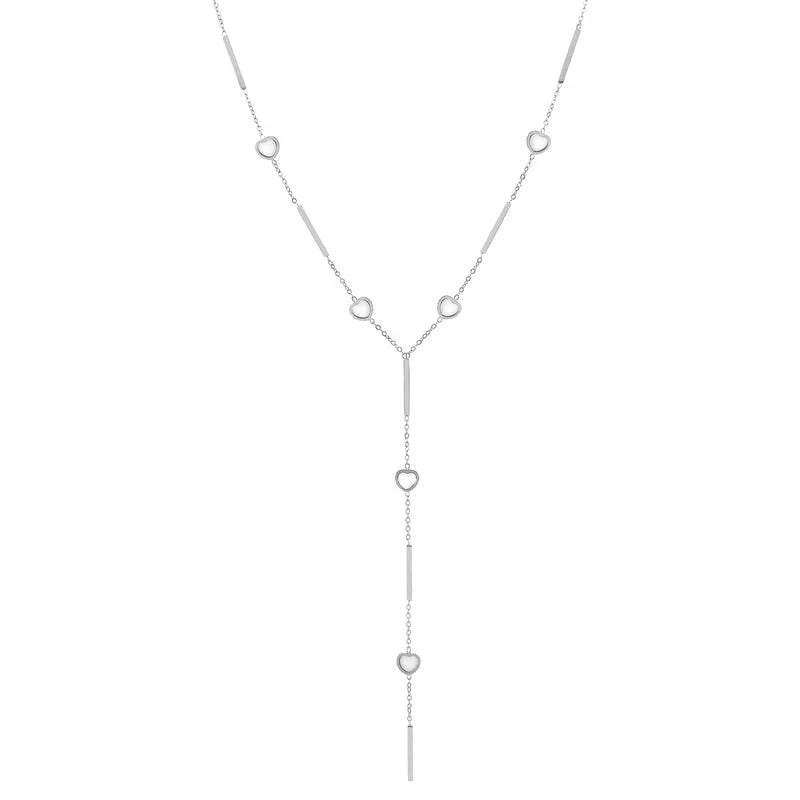 Halskette Y - Herz weiß