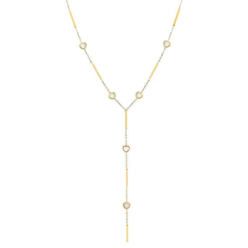 Halskette Y - Herz weiß